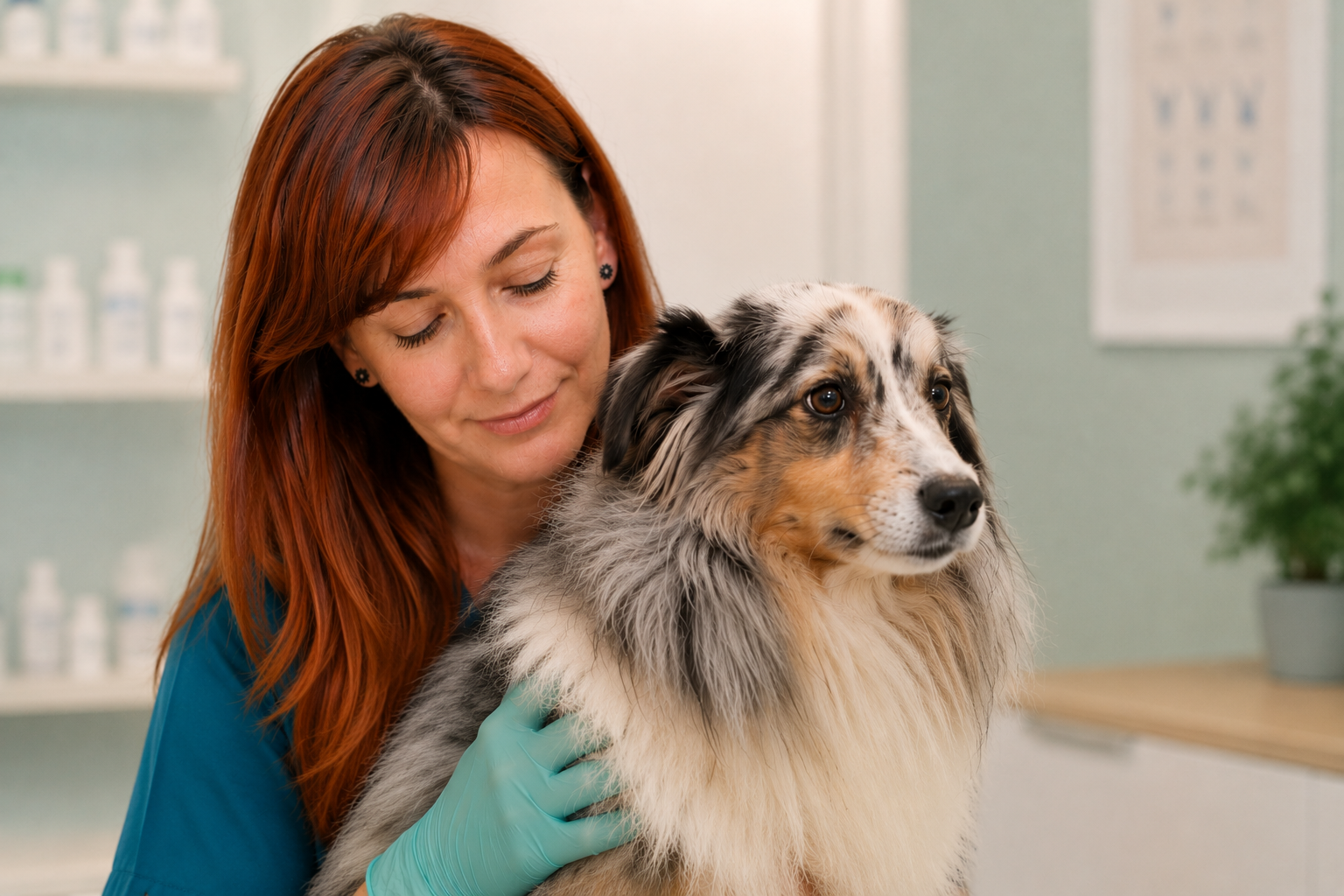 Laia Borque durante una consulta veterinaria